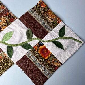 Quilted Table Runner With Fall Flowers -Cottagecore Grandma